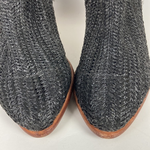 Matt Bernson Marlow Black Raffia Woven Ankle Bootie - Picture 5 of 13